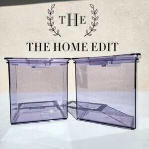 2X The Home Edit Medium Canisters Food Storage Containers Clear 4" x 6" x 6" Pan